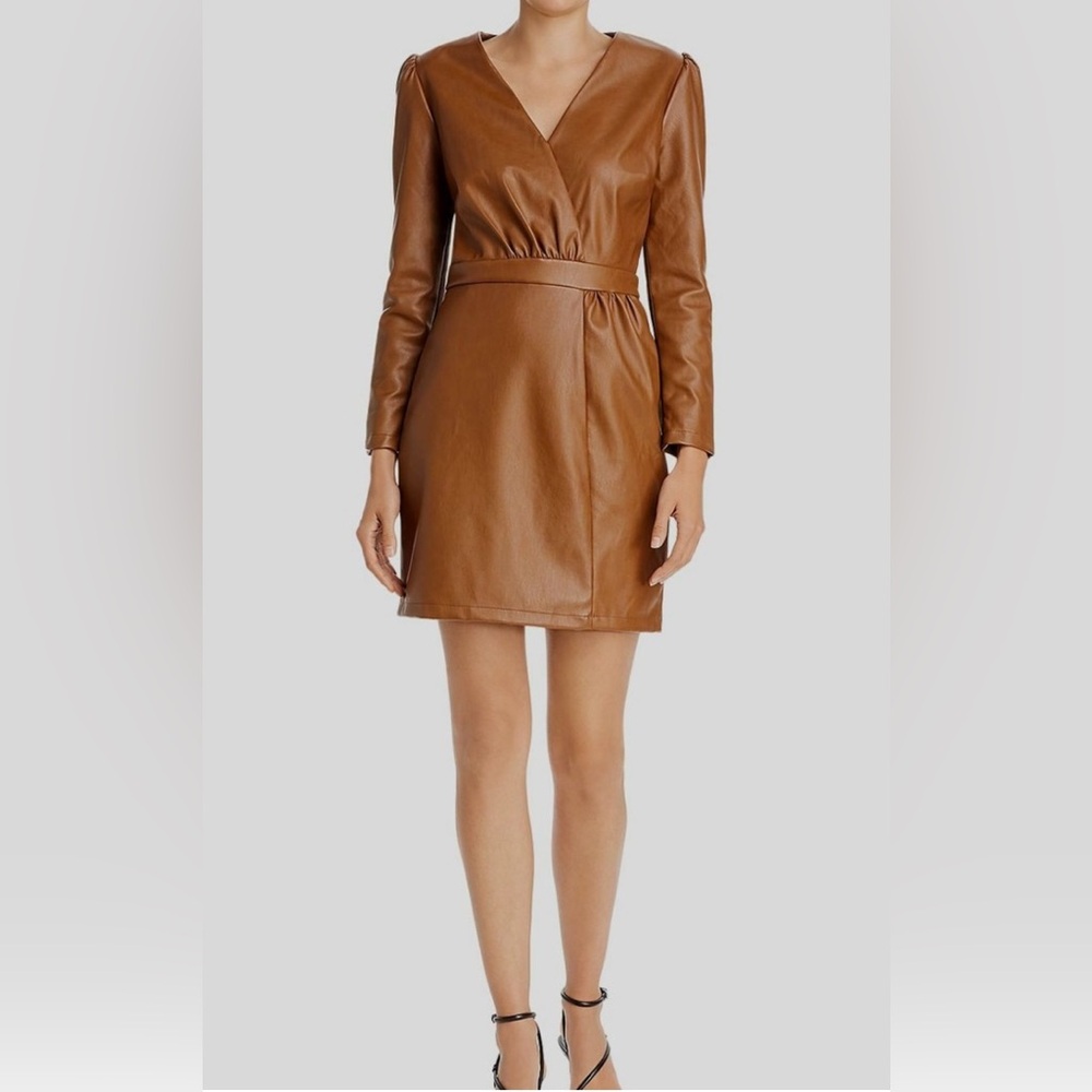 Lucy Paris Tan Faux Leather Dress • NWOT • Size M